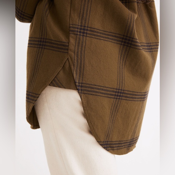 Madewell Flannel Oversized Ex-Boyfriend Tunic Shirt in Windowpane - Picture 5 of 13